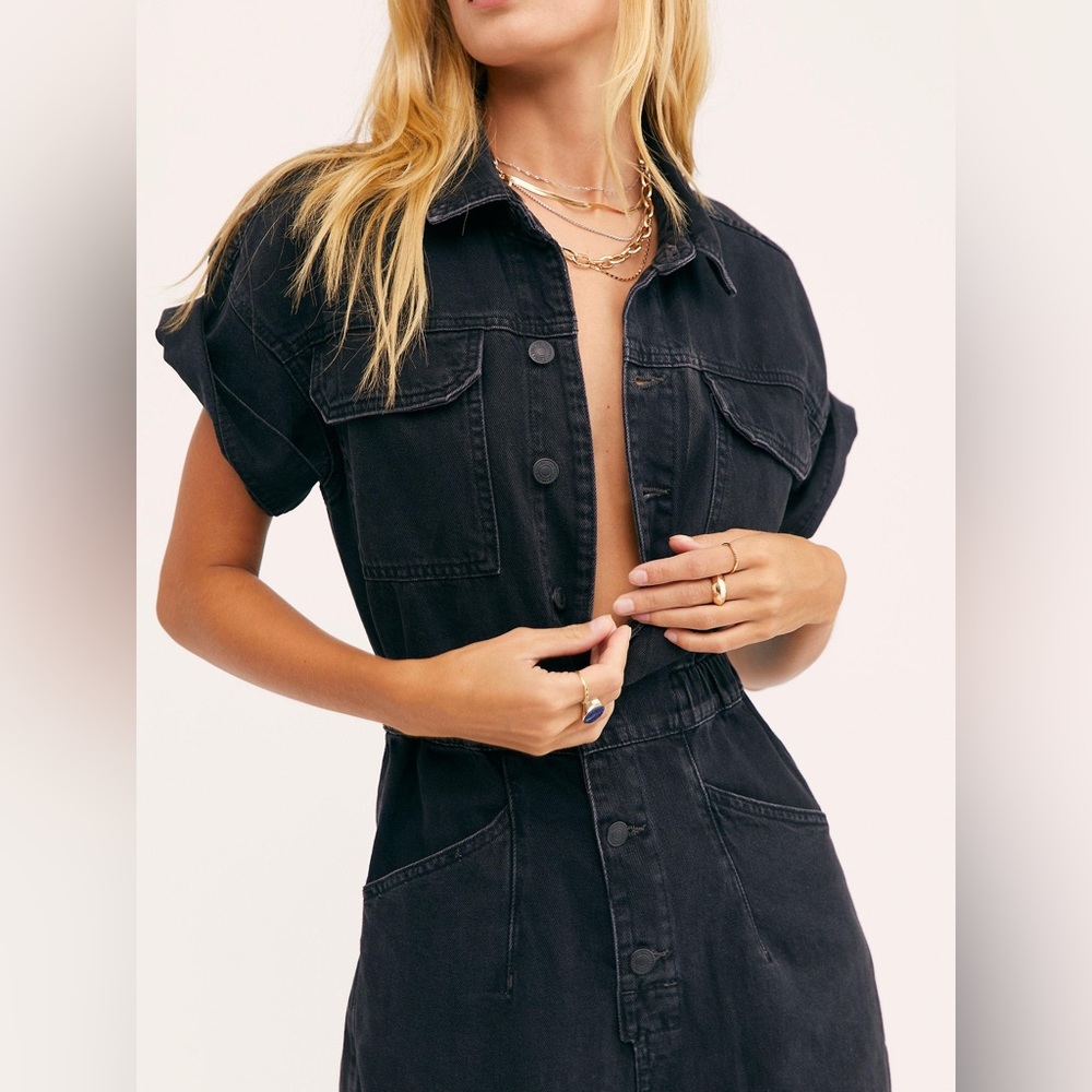 Free People - We the Free "Marci Coverall" Denim Jumpsuit (Size Small)